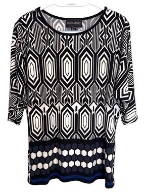 Frank Lyman Design Geometric Print Top Size 12